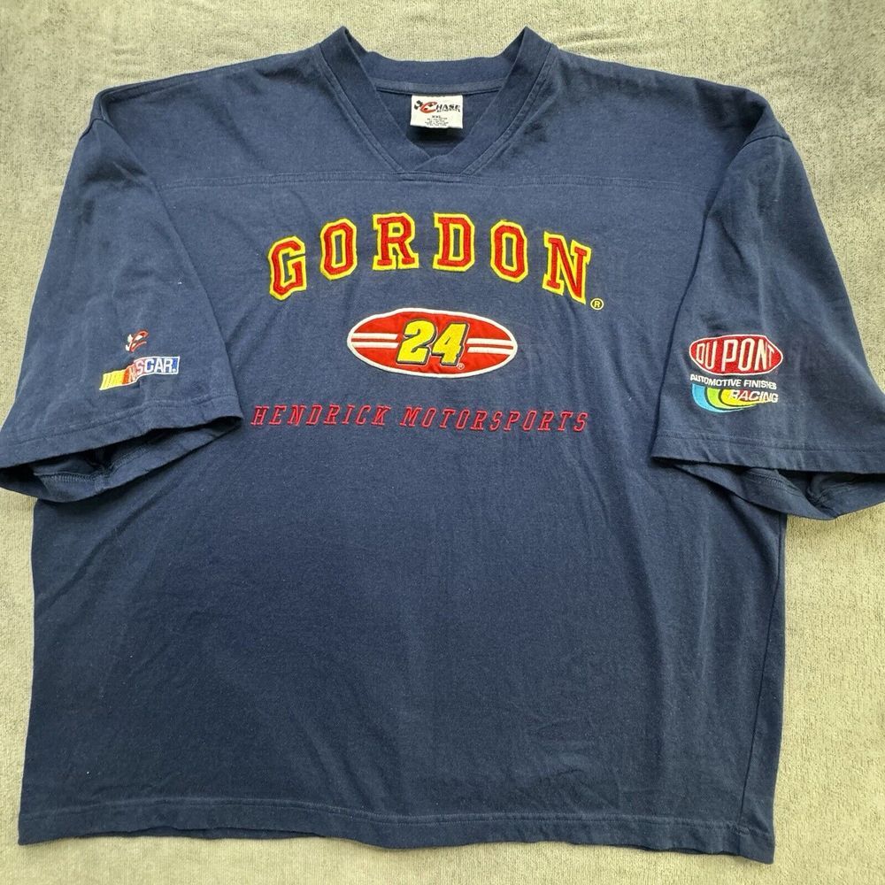 Jeff Gordon Shirt XXL Blue Chase Dupont Nascar Racing Vintage  Embroidered Dad‎